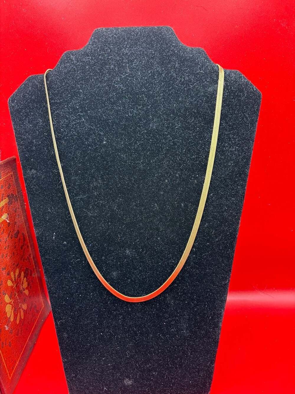 Monet Gold Tone Herringbone Chain Necklace